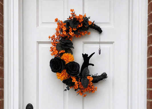 Nathans Halloween Cat Wreaths